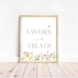 Poster Sinal de Favor Floral e Tratamentos de Bumblebee