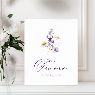 Poster Sinal de Favor Floral Elegante