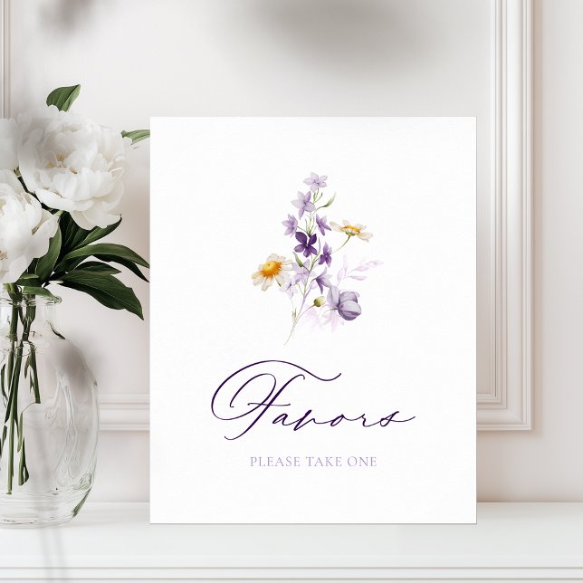 Poster Sinal de Favor Floral Elegante (Criador carregado)