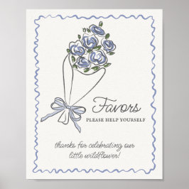 Poster Sinal de Favor Floral Fresco de Mercado de Flor Az