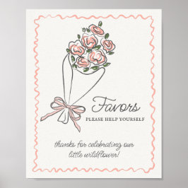 Poster Sinal de Favor Floral Fresco de Mercado de Flor Ro