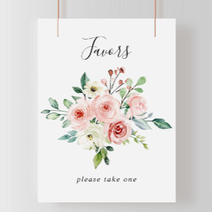 Poster Sinal de Favor Floral Outono Elegante e Delicado