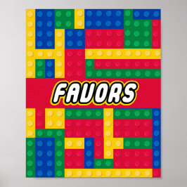 Poster Sinal de FAVOR para Festa de Aniversário do Constr