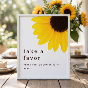 Poster Sinal de Favor Sunflower para Festa de 18 Anos