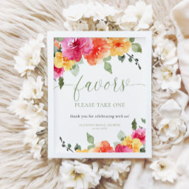 Poster Sinal de favorecimento de chá de panela floral bri