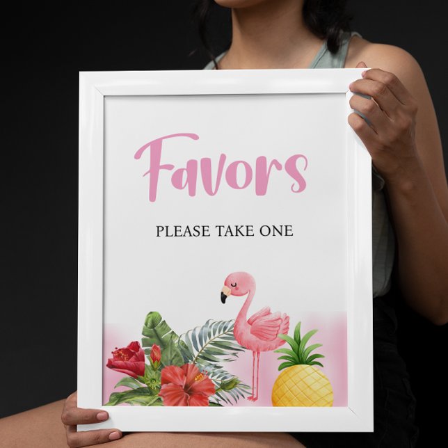 Poster Sinal de favorecimento do Chá de fraldas Rosa Flam (Criador carregado)
