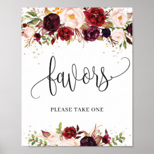 Poster Sinal de favorecimento dos rosas florais da Marsal
