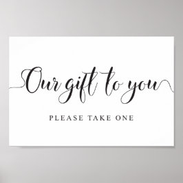 Poster Sinal de Favores de Casamento. Nosso presente para