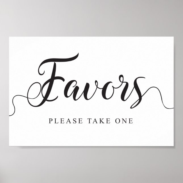 Poster Sinal de Favores de Casamento. Presente Complement (Frente)