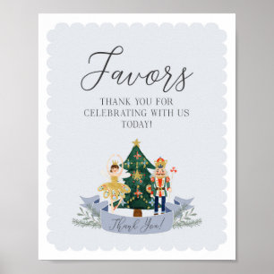 Poster sinal de favores de festa de aniversário de natal