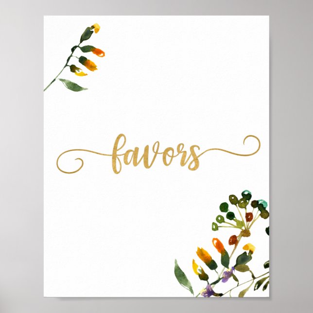 Poster Sinal de favores de flor silvestre (Frente)