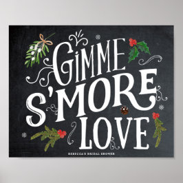 Poster sinal de favores de natal do gimme smore love