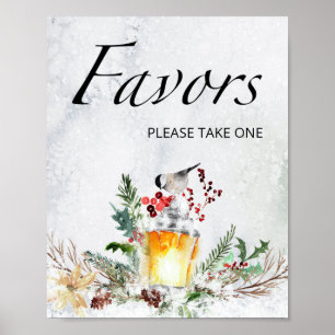 Poster Sinal de favores Evergreen. Favoritos do chá de fr