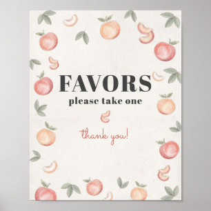 Poster sinal de favorito de pêssego doce