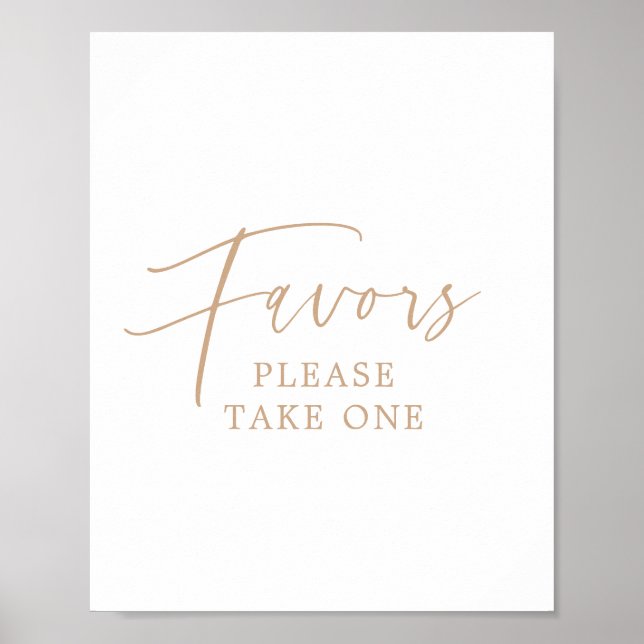 Poster Sinal de Favoritos à Caligrafia Dourada Elegante (Frente)