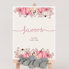 Poster Sinal de Favoritos ao Chá de fraldas de Abóbora