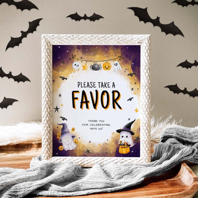 Poster Sinal de Favoritos ao Chá de fraldas do Halloween (Criador carregado)