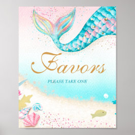 Poster Sinal de Favoritos da Coluna da Sereia Dourada Ros