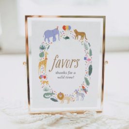 Poster Sinal de Favoritos da Festa de aniversário Selva S