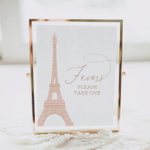 Poster Sinal de Favoritos da Torre Eiffel em Paris