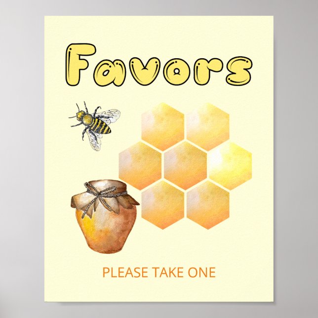 Poster Sinal de Favoritos de Abelhas Pequenas (Frente)