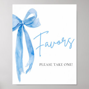 Poster Sinal de Favoritos de Arco Azul Dusty Elegante de