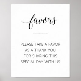 Póster Sinal de Favoritos de Casamento de Script Preto El