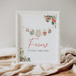 Poster Sinal de Favoritos de Chá de fraldas de Queda da A