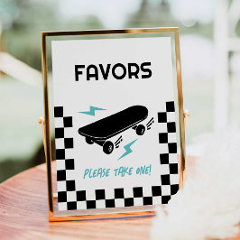 Poster Sinal de Favoritos de Chá de fraldas de skate de b