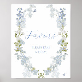 Poster Sinal de Favoritos de Flores Azuis