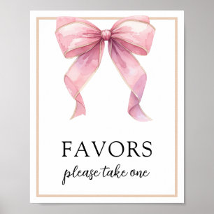 Poster Sinal de Favoritos do Arco Coquette Rosa