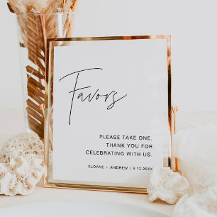 Poster Sinal de Favoritos do Casamento Minimalista HARLOW