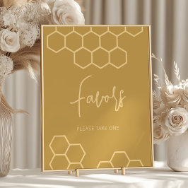 Poster Sinal de Favoritos do Chá de fraldas Beige do Ouro