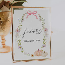 Poster Sinal de Favoritos do Chá de fraldas de Abóbora bo