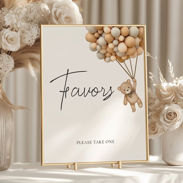 Poster Sinal de Favoritos do Chá de fraldas do Balão de E (Criador carregado)