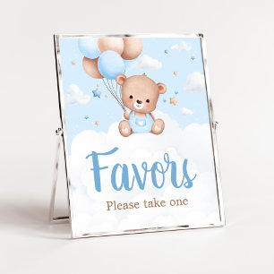 Poster Sinal de Favoritos do Chá de fraldas do Urso Azul