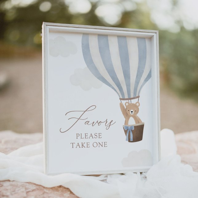 Poster Sinal de Favoritos do Chá de fraldas do Urso Azul (Criador carregado)