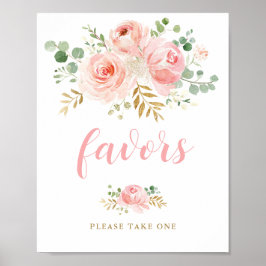 Poster Sinal de Favoritos do Chá de fraldas Floral para B