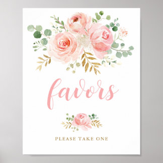 Poster Sinal de Favoritos do Chá de fraldas Floral para B