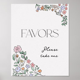 Poster Sinal de Favoritos do Chá de panela Botânico Color