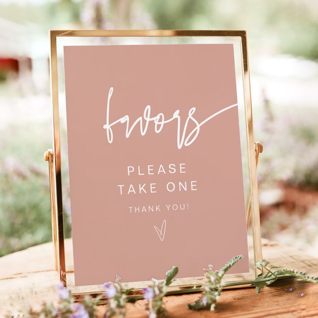Poster Sinal de Favoritos MARLO Modern Boho Rosa Bege (Criador carregado)