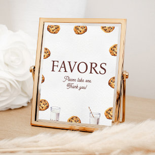 Poster Sinal de Favoritos para festas de Leite e Cookies