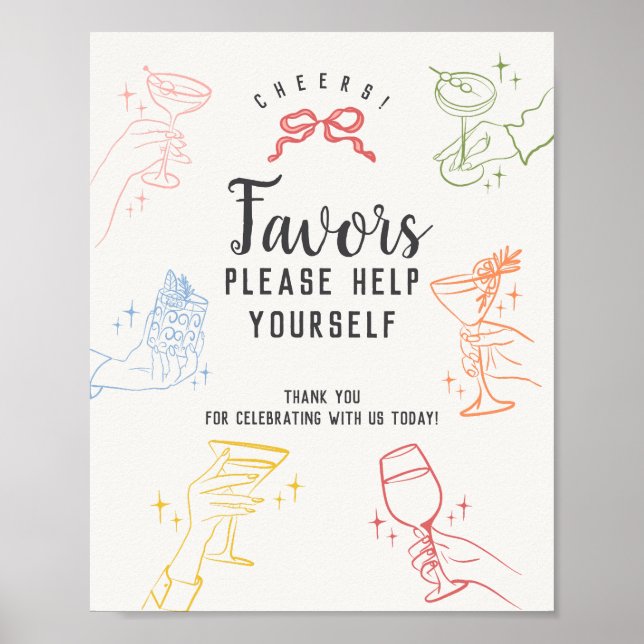 Poster Sinal de Favoritos Retroativos de Parte Cocktail C (Frente)