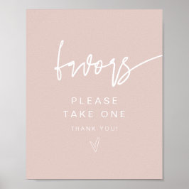 Poster Sinal de Favoritos Rosa do Blush Boho Moderno