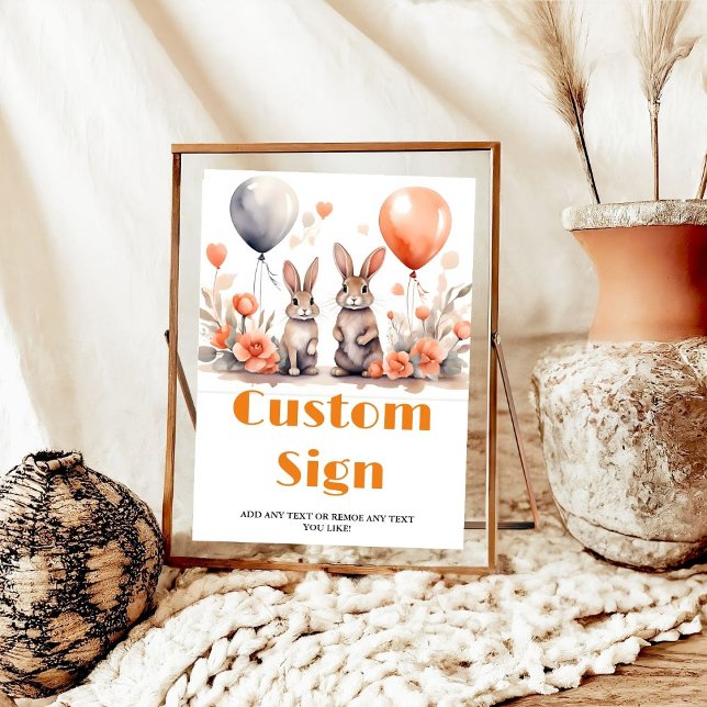 Poster Sinal de festa BunnyCustom da Páscoa de aniversári (Criador carregado)