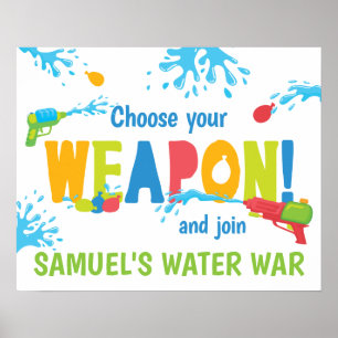 Poster Sinal de Festa de aniversário da Guerra da Água Pe