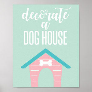 Poster Sinal de festa de aniversário de cachorrinho Decor