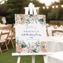 Sinal de Festa de aniversário de Folha Floral de P