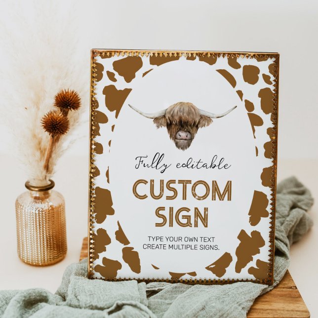 Poster Sinal de Festa de aniversário de Vaca em Highland (Criador carregado)