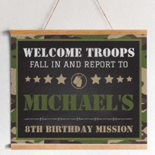Poster Sinal de Festa de aniversário do Exército
